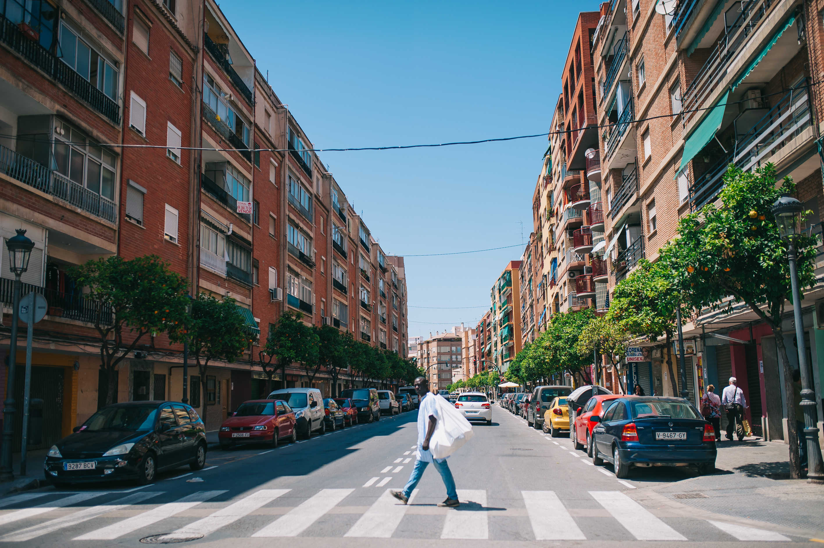 Original street scene used as input for detection, segmentation, and depth estimation
